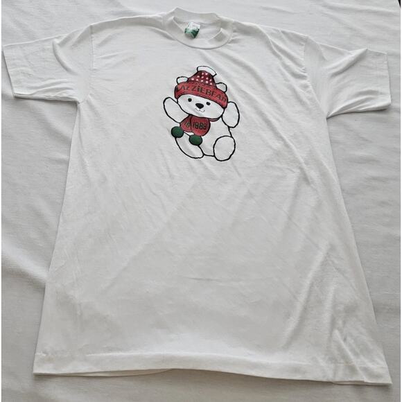 Lazzie Bear Tee Shirt Vintage Size M Lazarus Dept Store Christmas Single Stitch - Picture 3 of 15